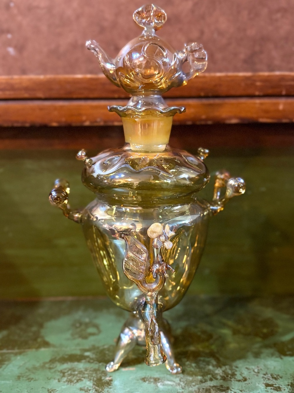 Cala D'Or Mallorcn- Spanish/ Mallorcan Glass Decanter Hand-Blown Mid Century Art